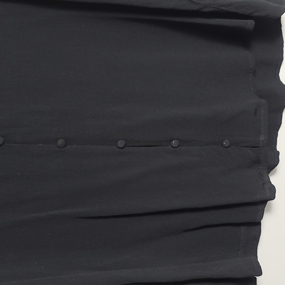 OLIVACEOUS Gauze Flowy Long Sleeve Button Down Blouse in Black Size Large - Picture 5 of 16